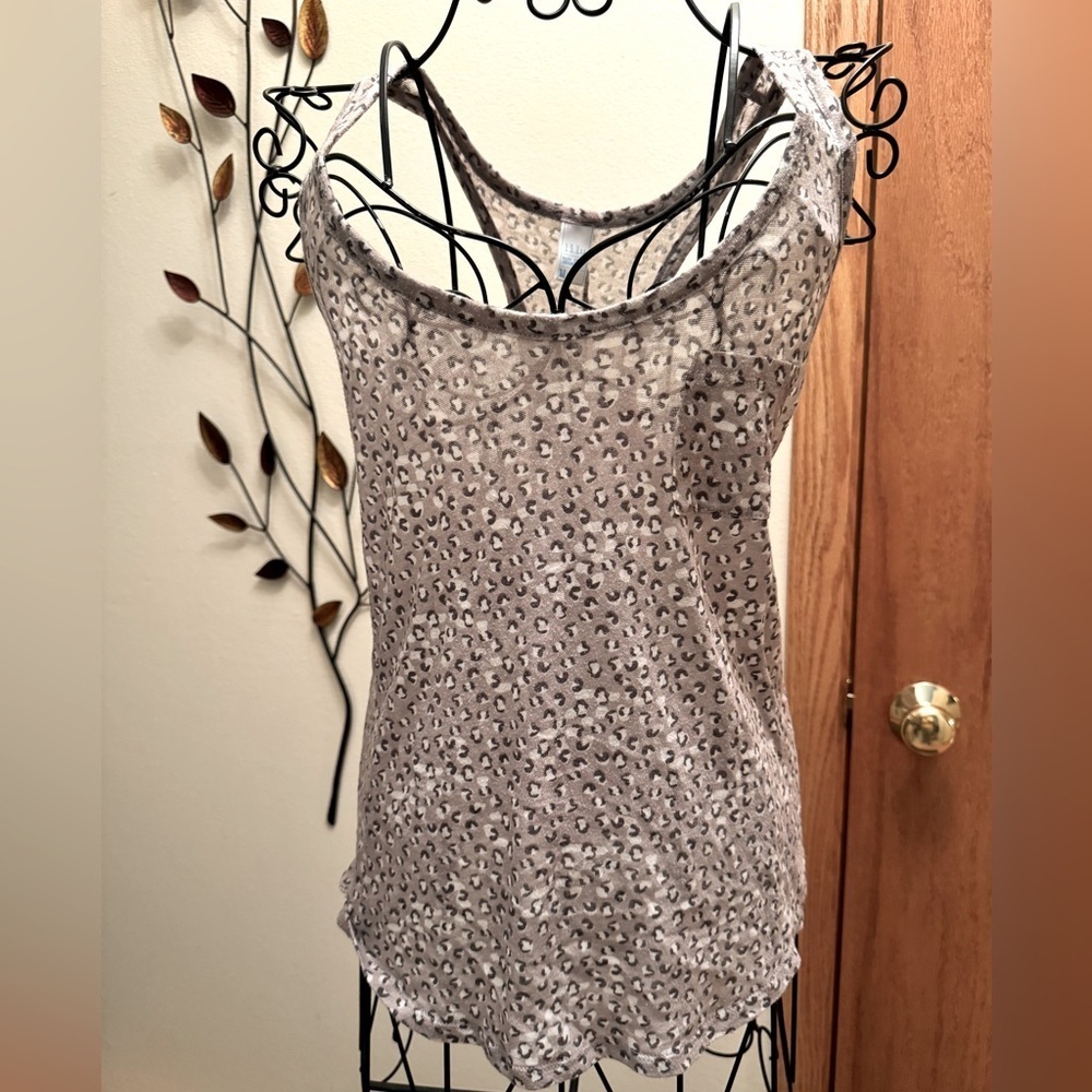 Light gray Lilu cheetah tank top
